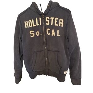 Hollister Vintage Y2K Hollister Fur lined zip up hoodie sweater Size Sm unisex